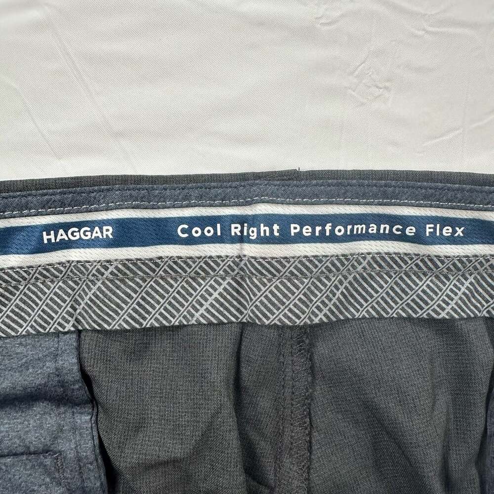Haggar Cool Right Performance Flex Mens Dress Pants  Straight Leg Gray 38x30 - Picture 3 of 10